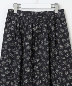 J.PRESS LADIES L 【WEB限定・洗える】ラインフラワープリント タック スカート