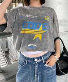 WEGO 【綿100%】ヴィンテージウォッシュグラフィックTシャツ