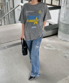 WEGO 【綿100%】ヴィンテージウォッシュグラフィックTシャツ