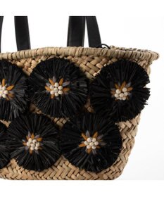 UNBILLION カシュカシュ cachecache / ラフィアフラワー付カゴバッグ