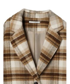 Green Parks ・ＥＬＥＮＣＡＲＥ　ＤＵＥ　シャギーチェックミドルコート