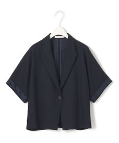 ICB 【UVケア・接触冷感・速乾・防シワ・洗える】 FluidBackSatin クロップドジャケット