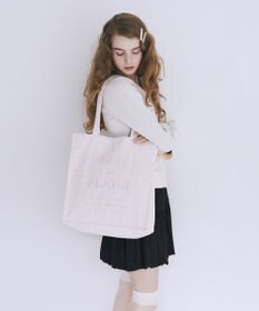 Maison de FLEUR ツイードロゴ刺繍スクエアトートバッグ