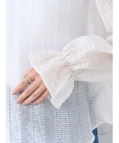 earth music&ecology キャンディースリーブシアーブラウス