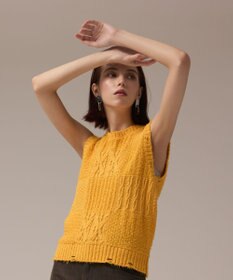 GRACE CONTINENTAL パッチワークニットトップ