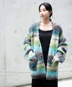 WEGO マルチボーダーブラッシュニットカーデ