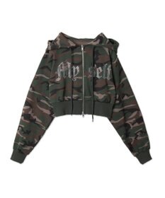 WEGO ラインストーンWジップショートパーカー