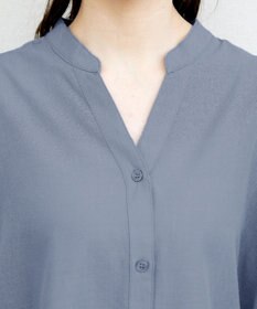 Tiaclasse 【洗える】リネンミックススキッパーシャツワンピース