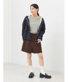 earth music&ecology パーカー付きミリタリーブルゾン