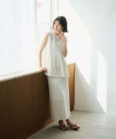 #Newans 【金子綾さんインスタライブご紹介アイテム】（セットアップ可能）ふくれジャガード タイトスカート