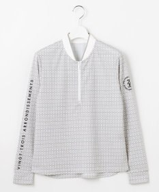 23区GOLF 【WOMEN】サンベールメッシュ モノグラムハーフジップ
