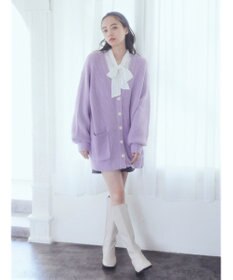 earth music&ecology アンチピリング畦Ｖネックカーディガン