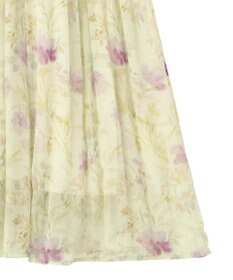 YECCA VECCA シアー花柄プリーツワンピース