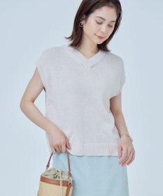 組曲 【WEB限定・前後着用可】コットンポリエステル杢プルオーバー ニット