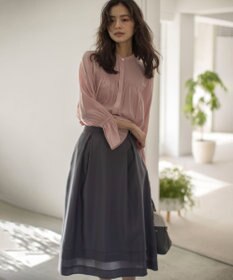 組曲 L 【WEB限定】ギャザーライトデシン ブラウス