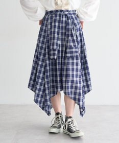 earth music&ecology イレヘムチェックシャツライクスカート
