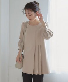 Tiaclasse L 【洗える】アシンメトリ―タックチュニック