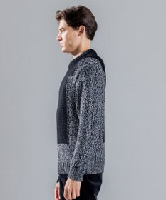 JOSEPH HOMME メリノコントラスト　ローゲージニット　