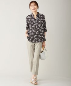 J.PRESS LADIES S 【シワになりにくい】コットンフィッティーシャーク テーパードパンツ