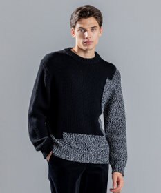 JOSEPH HOMME メリノコントラスト　ローゲージニット　