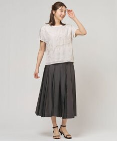 J.PRESS LADIES L エアリースパンボイル プリーツ スカート