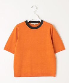 自由区 L 【アンサンブル対応・洗える】ウールシルク5分袖 ニット