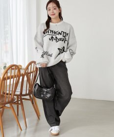 WEGO フラッフィーグラフィックBIGニットプルオーバー