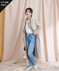 Tiaclasse 【ダブルストレッチ・洗える】ノーカラーAラインコート