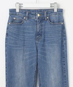 ANY SIS L センタープレスセミフレア デニム