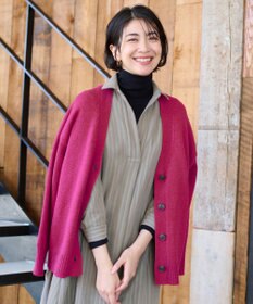 ANY 【洗濯機可】ラムウールVネック カーディガン