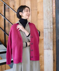 ANY 【洗濯機可】ラムウールVネック カーディガン