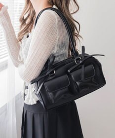 WEGO リボン付きボストンバッグ