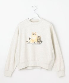 Feroux 【猫カフェMOCHAコラボ】猫ちゃんプリント トレーナー