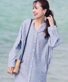 Tiaclasse 【洗える】リネンミックススキッパーシャツワンピース