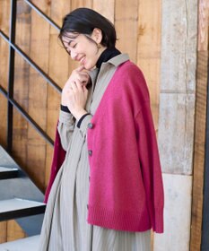 ANY 【洗濯機可】ラムウールVネック カーディガン