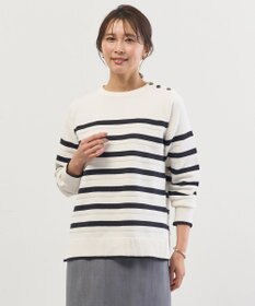 J.PRESS LADIES S Cotton Polyester カラーボーダー ニット