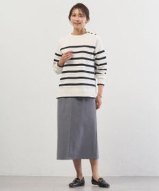 J.PRESS LADIES Cotton Polyester カラーボーダー ニット