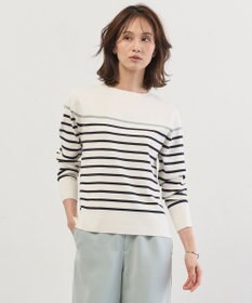 J.PRESS LADIES S Rayon Stretch Border ニット