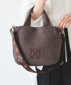 russet ナイロンラフィア2WAYトートバッグ(CE-1711)