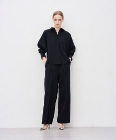 uncrave ウォッシャブルウールライクツイル ドルマンシャツ