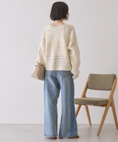 AMERICAN HOLIC 【前後2WAY】レース透かし編みニットカーディガン