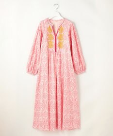 自由区 S ダマスクプリントエンブロイダリー ワンピース