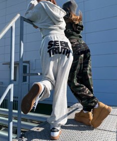 WEGO 【ウエストゴム】ヒップロゴスウェットパンツ