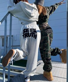 WEGO 【ウエストゴム】ヒップロゴスウェットパンツ