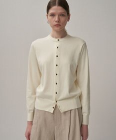 ATON FINE COMPACT COTTON | クルーネックカーディガン