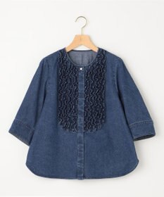 組曲 S 【WEB限定】フロントフリル デニムブラウス