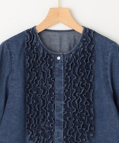 組曲 S 【WEB限定】フロントフリル デニムブラウス