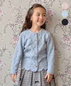 ANY KIDS リボン ジャガード カーディガン