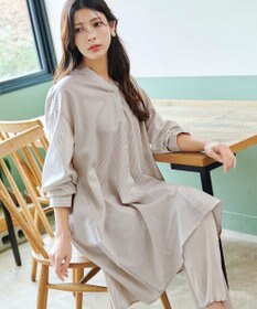 Tiaclasse 【洗える】リネンミックススキッパーシャツワンピース