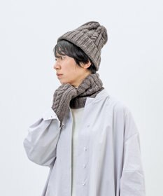 AND WOOL 〈上質な素材と手仕事から生まれた優しいニット〉メリノウール・ケーブル編みニット帽子